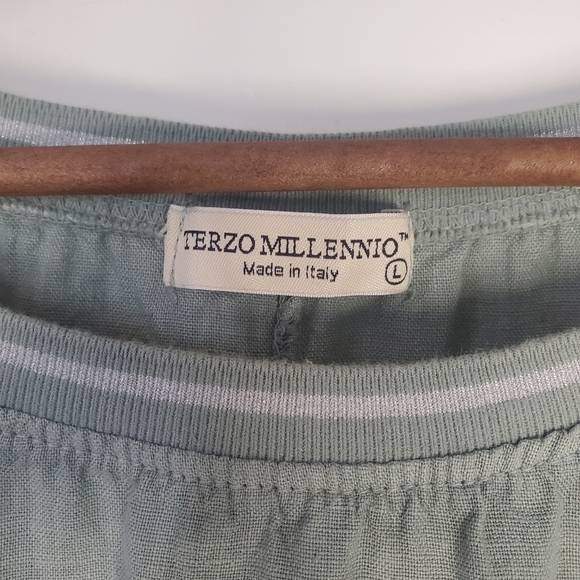 Terzo Millennio Linen Top – Size L – Seafoam Green - Picture 5 of 5